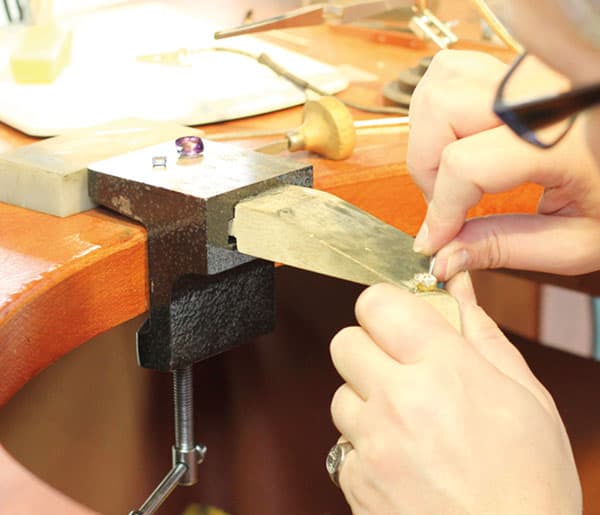 Jonathan Lambert at his workbench