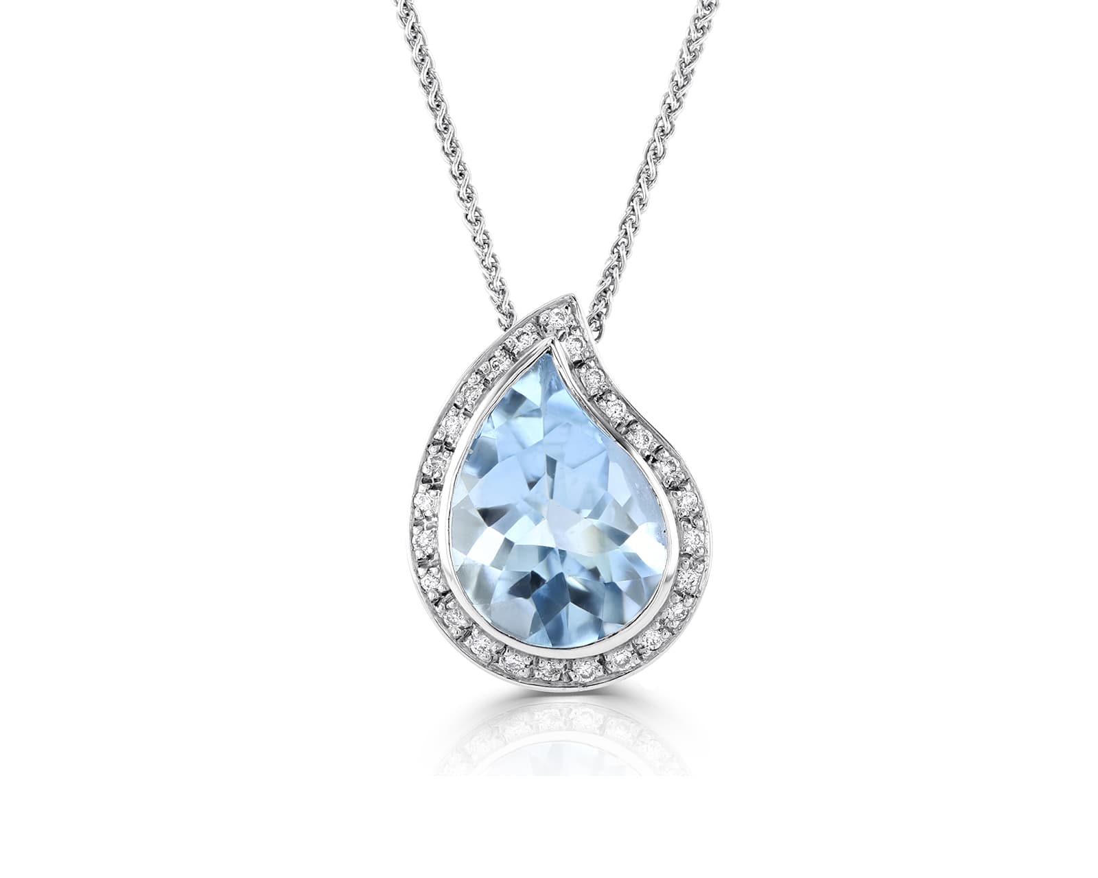 Aquamarine and Diamond pendant - Jonathan Lambert